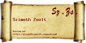 Szimeth Zsolt névjegykártya